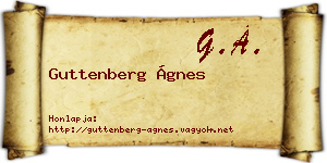 Guttenberg Ágnes névjegykártya